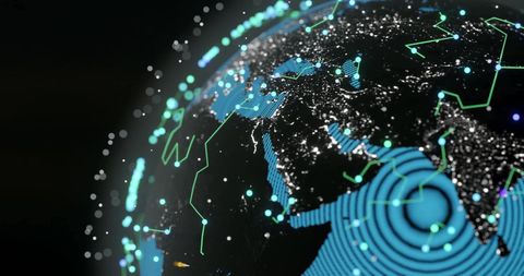 Digital Globe with AI Data Processing and Network Connections - Download Free Stock Images Pikwizard.com