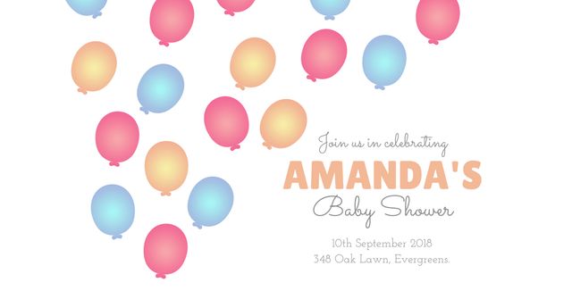 Colorful Balloon Baby Shower Celebration Invitation - Download Free Stock Templates Pikwizard.com