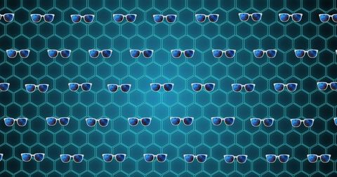 Stylish Sunglasses on Digital Hexagon Background - Download Free Stock Images Pikwizard.com