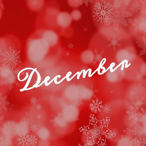 december text with snowflakes and red bokeh - Download Free Stock Templates Pikwizard.com