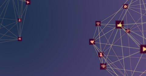Digital Network Connections with Social Media Icons Overlay - Download Free Stock Images Pikwizard.com