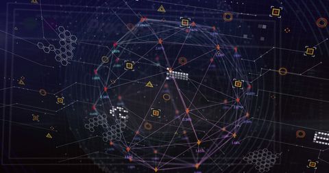 Abstract Digital Network Globe and Icon Connections - Download Free Stock Images Pikwizard.com