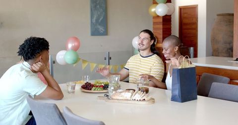 Friends enjoying a casual home gathering