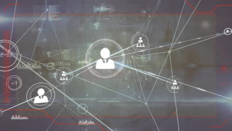 Connected Global Network Data Visualization Animation