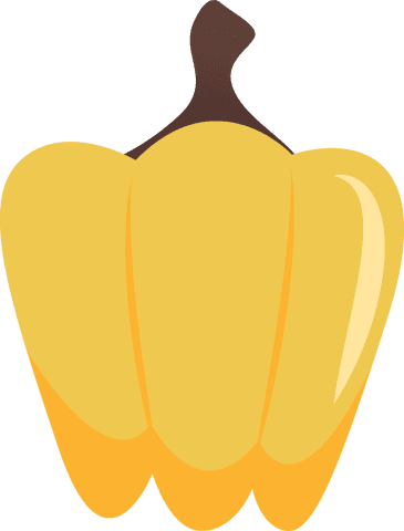 Yellow bell pepper vector on transparent background