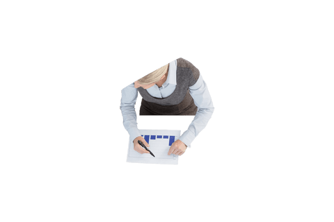 caucasian businesswoman analyzing data on transparent background - Download Free Stock Videos Pikwizard.com