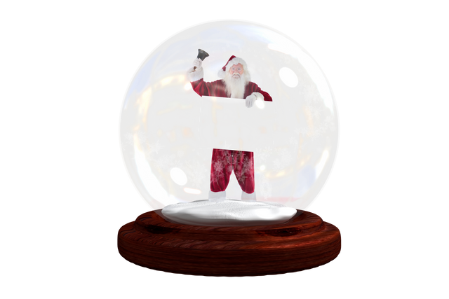 Santa Claus Transparent Snow Globe for Holiday Decorations - Download Free Stock Videos Pikwizard.com