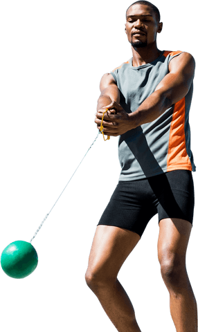 african american man performing hammer throw on transparent background - Download Free Stock Videos Pikwizard.com