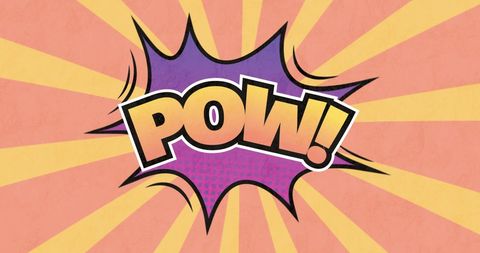 Comic Style POW Text with Colorful Background