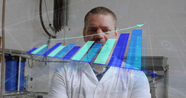 Scientist Analyzing Data with Graph Overlay - Download Free Stock Images Pikwizard.com