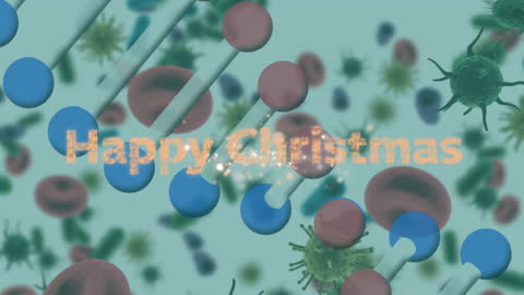 Festive Holiday Message with Medical Science Background