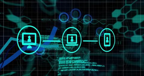 Digital Data Network Concept with Technology Icons - Download Free Stock Images Pikwizard.com