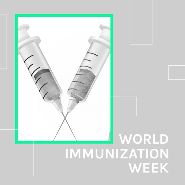 World Immunization Week Concept with Syringe Icons and Text - Download Free Stock Templates Pikwizard.com