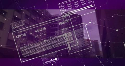 Futuristic Data Overlay in Urban Setting with Digital Visualization