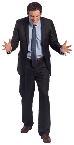 Stressed Businessman In Suit on Transparent Background for Professional Use