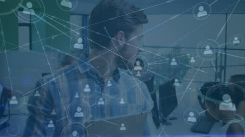 Teacher Collaborating with Students in Digital Network Environment