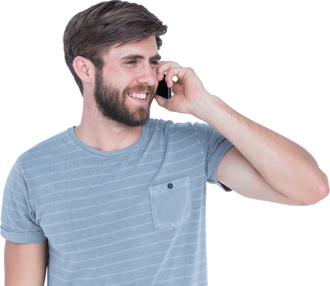 transparent smiling young man talking on phone - Download Free Stock Videos Pikwizard.com