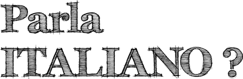 Parla italiano text on transparent background for language themed designs