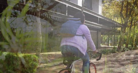 Urban Commute Cycling Merging with Nature Imagery - Download Free Stock Images Pikwizard.com