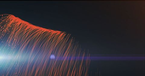 Orange Light Trails with Blue Spotlight on Black Background - Download Free Stock Images Pikwizard.com