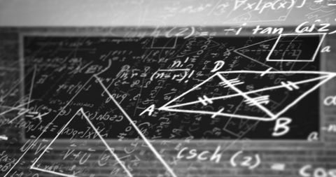 Abstract Math Equations and Geometric Diagrams in Digital Space - Download Free Stock Images Pikwizard.com