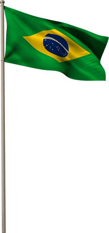 Digital brazilian flag on transparent background with realistic detail