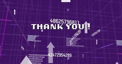 Thank You Text with Digital Interface and Data Arrows - Download Free Stock Images Pikwizard.com