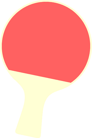 Minimalist table tennis racket featuring red face on transparent background