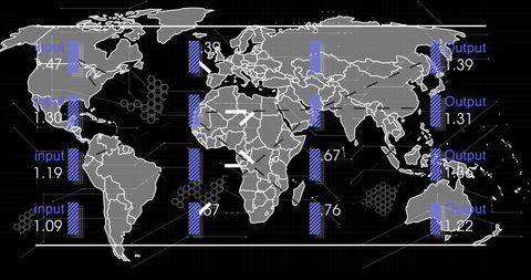 Global Data Processing Concepts on World Map Background - Download Free Stock Images Pikwizard.com