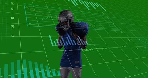 Football Athlete Amidst Dynamic Data Visualizations