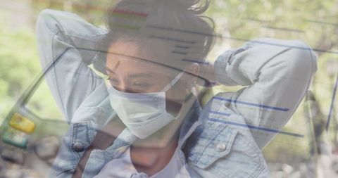 Woman in Mask Reflecting on Pandemic Experiences Outdoors