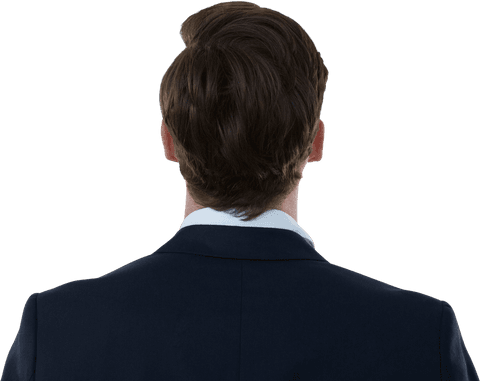 Rear view of professional businessman transparent background