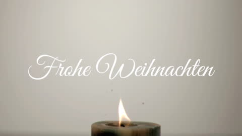 Elegant Candle with Frohe Weihnachten Text for Holiday Card Design