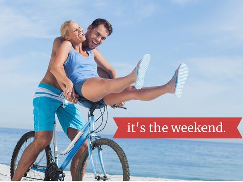 joyful couple enjoying weekend bicycle ride by the sea - Download Free Stock Templates Pikwizard.com