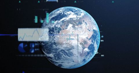 Global Data Visualization with Earth and Infographics - Download Free Stock Images Pikwizard.com