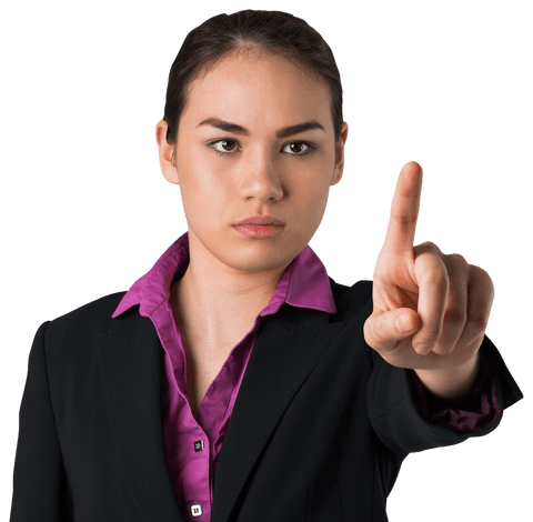 caucasian businesswoman pointing finger transparent background - Download Free Stock Videos Pikwizard.com
