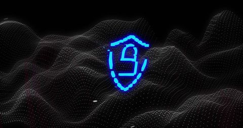 Digital padlock icon highlighting cybersecurity amid digital waves
