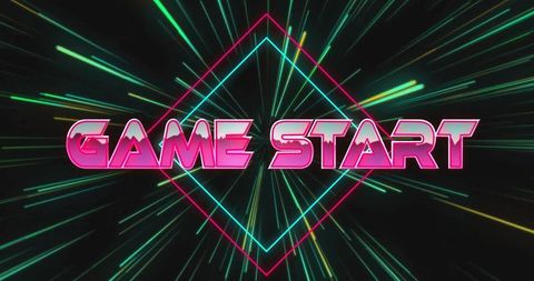 Neon Futuristic Game Start Introduction Banner