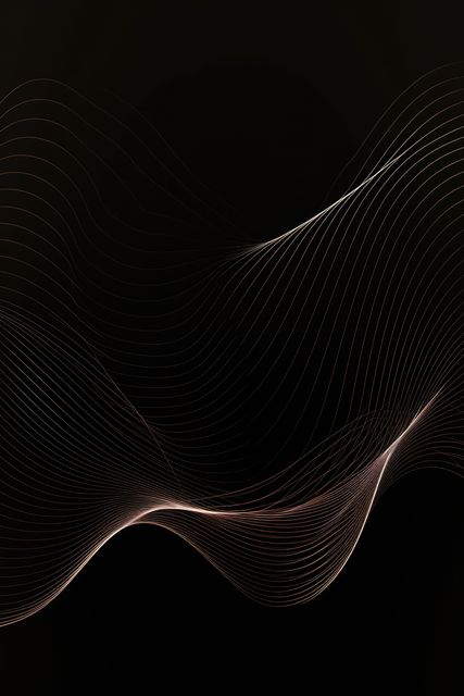 Abstract grey wavy lines on black background, created using generative ai technology. Abstract, colour and shape concept digitally generated image.