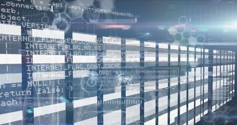 digital matrix of server data streams and code interfaces - Download Free Stock Images Pikwizard.com