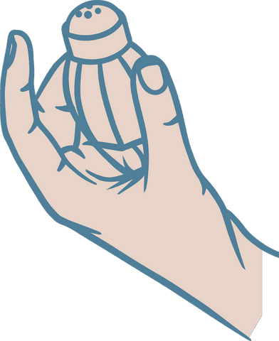 Minimalist hand holding shaker illustration on transparent background