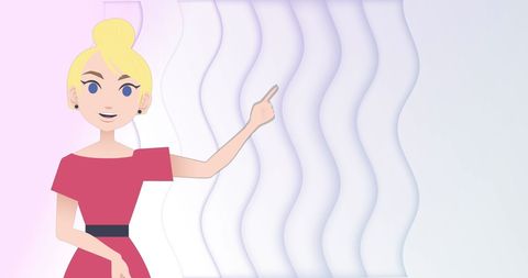 Animated Woman Icon with Abstract Wavy Design - Download Free Stock Images Pikwizard.com