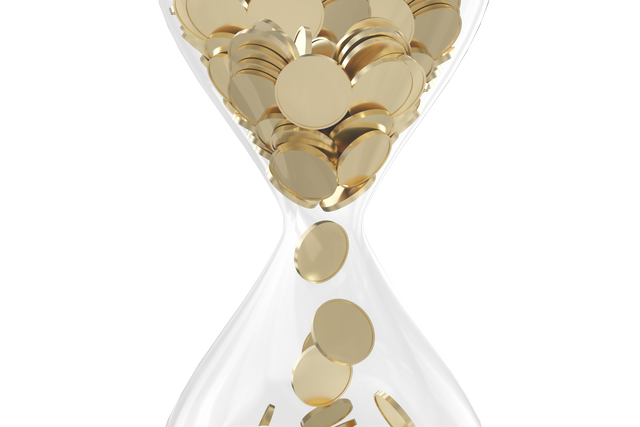 Transparent Hourglass Filled with Gold Coins Illustration - Download Free Stock Videos Pikwizard.com