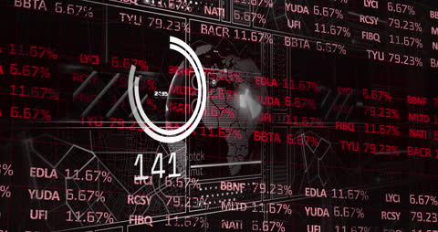Stock Market Data Animation with Digital Globe