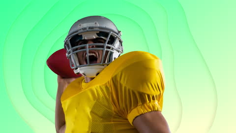 Animated Male Rugby Player with Digital Interface Concept