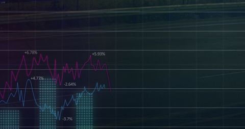 Digital Financial Data Overlay on Urban Street Scene - Download Free Stock Images Pikwizard.com