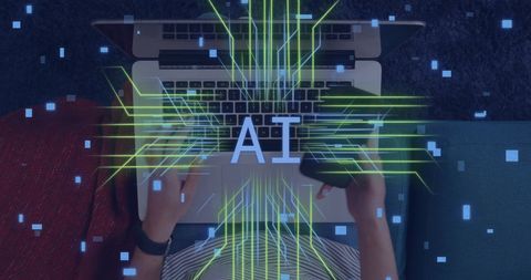 Ai integration in technology with digital connections concept