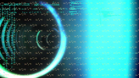 Abstract Digital Circles Over Data Stream Background