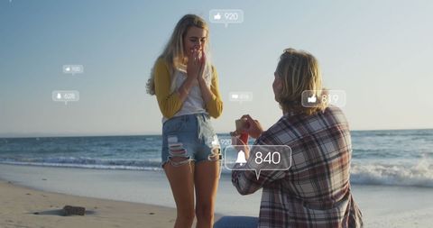 Beach Proposal with Social Media Integration Concept