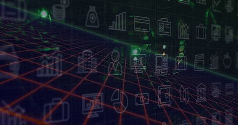 Abstract Financial Technology Interface with Digital Icons - Download Free Stock Images Pikwizard.com